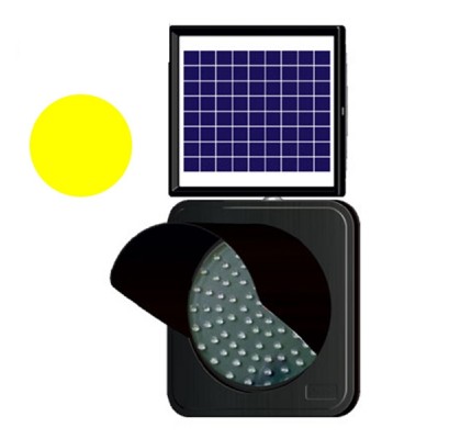 Solar Led'li Flaşör Lamba 300 mm Siperlikli